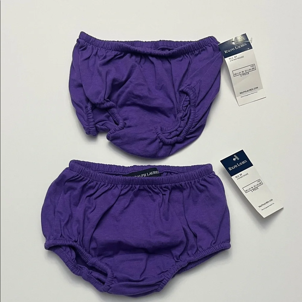 Ralph Lauren Purple Diaper Covers (Lot of 2) - Size 12 Month